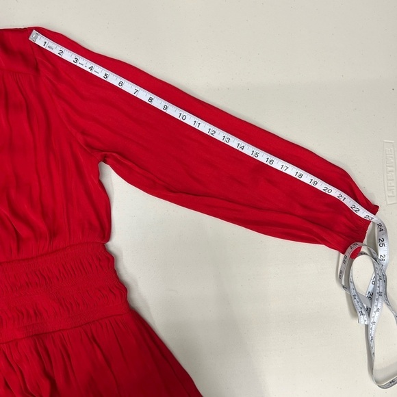 Nine West Red Smocked Waist Dress Size S - Picture 6 of 10